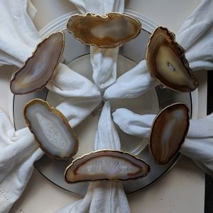 Lucite / Agate napkin rings